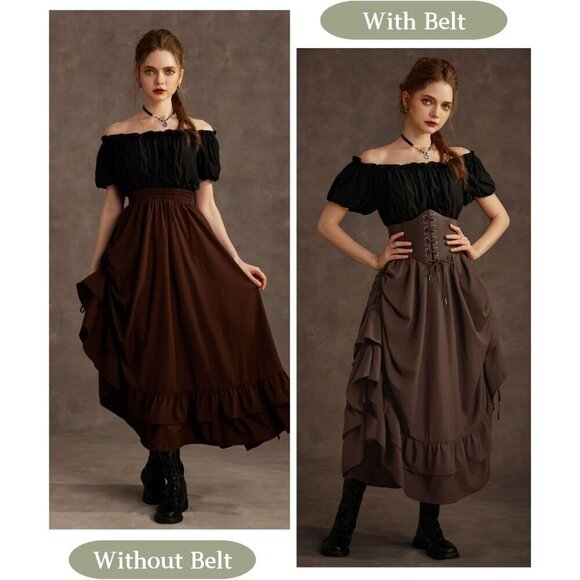 Women Wide Elastic Waist Belt Corset Style for Dress and Costume main image 5